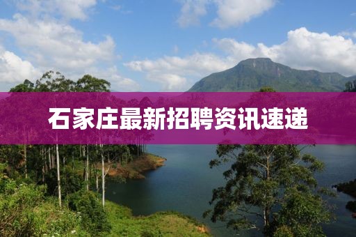 石家莊最新招聘資訊速遞