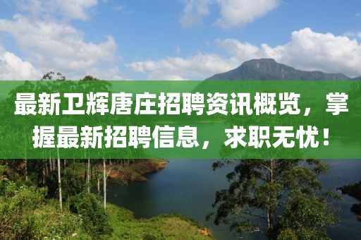 最新衛(wèi)輝唐莊招聘資訊概覽，掌握最新招聘信息，求職無憂！