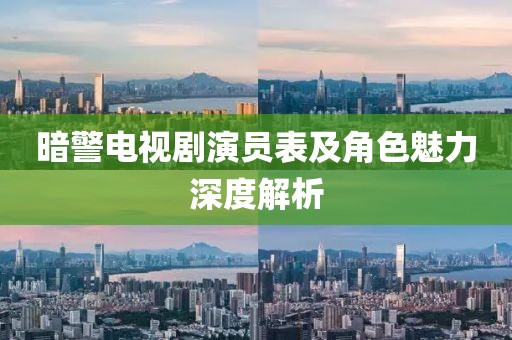 暗警電視劇演員表及角色魅力深度解析