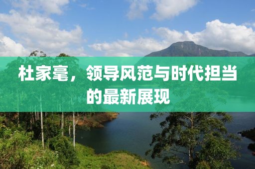 杜家毫，領(lǐng)導(dǎo)風(fēng)范與時(shí)代擔(dān)當(dāng)?shù)淖钚抡宫F(xiàn)