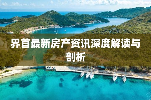 界首最新房產(chǎn)資訊深度解讀與剖析