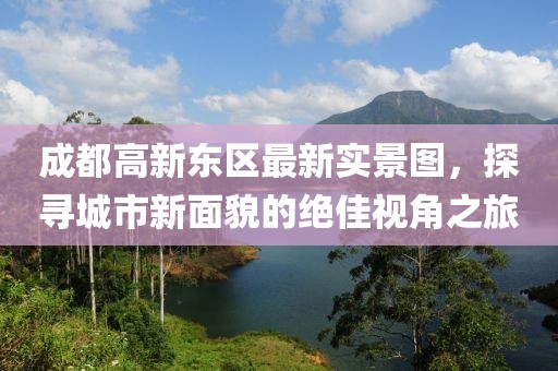 成都高新東區(qū)最新實(shí)景圖，探尋城市新面貌的絕佳視角之旅