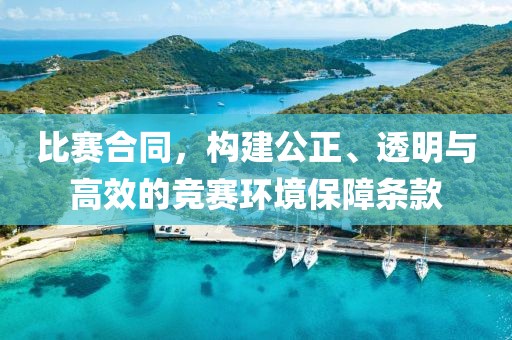 比賽合同，構(gòu)建公正、透明與高效的競(jìng)賽環(huán)境保障條款