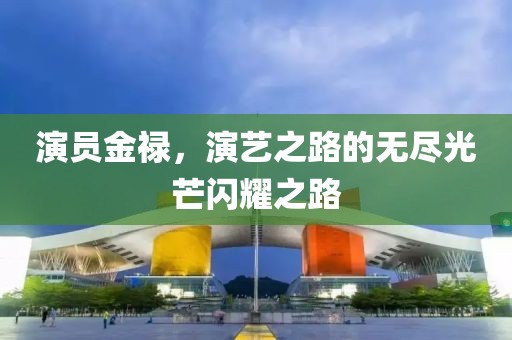 演員金祿，演藝之路的無盡光芒閃耀之路