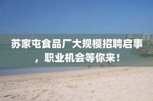 蘇家屯食品廠大規(guī)模招聘啟事，職業(yè)機會等你來！