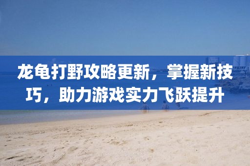 龍龜打野攻略更新，掌握新技巧，助力游戲?qū)嵙︼w躍提升