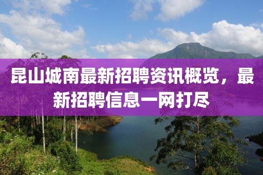 昆山城南最新招聘資訊概覽，最新招聘信息一網(wǎng)打盡