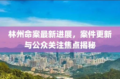 林州命案最新進(jìn)展，案件更新與公眾關(guān)注焦點(diǎn)揭秘
