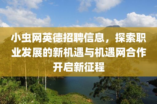 小蟲網(wǎng)英德招聘信息，探索職業(yè)發(fā)展的新機(jī)遇與機(jī)遇網(wǎng)合作開啟新征程