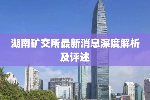 湖南礦交所最新消息深度解析及評(píng)述