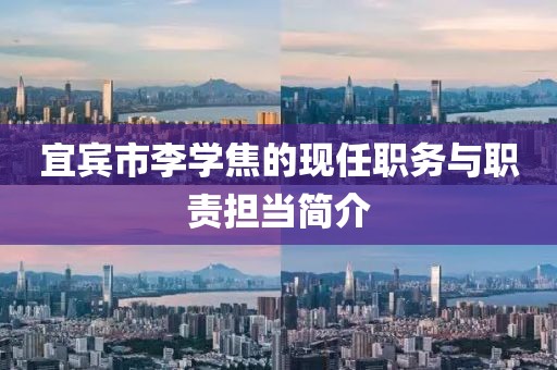宜賓市李學(xué)焦的現(xiàn)任職務(wù)與職責(zé)擔(dān)當(dāng)簡介
