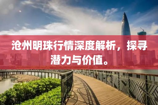 滄州明珠行情深度解析，探尋潛力與價(jià)值。