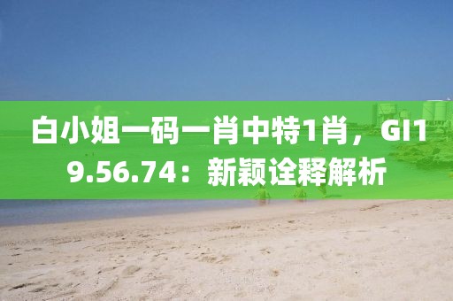白小姐一碼一肖中特1肖，GI19.56.74：新穎詮釋解析