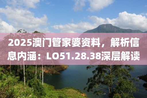 2025澳門管家婆資料，解析信息內(nèi)涵：LO51.28.38深層解讀