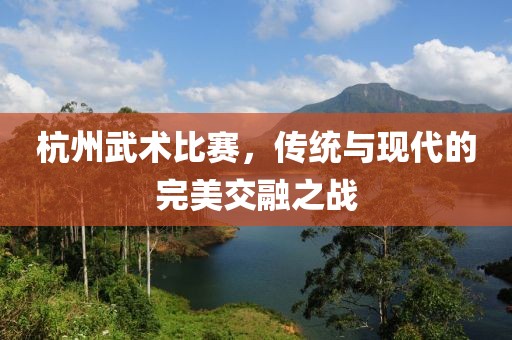 杭州武術(shù)比賽，傳統(tǒng)與現(xiàn)代的完美交融之戰(zhàn)