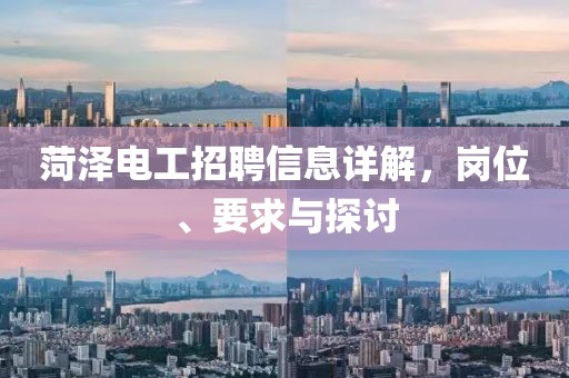 菏澤電工招聘信息詳解，崗位、要求與探討