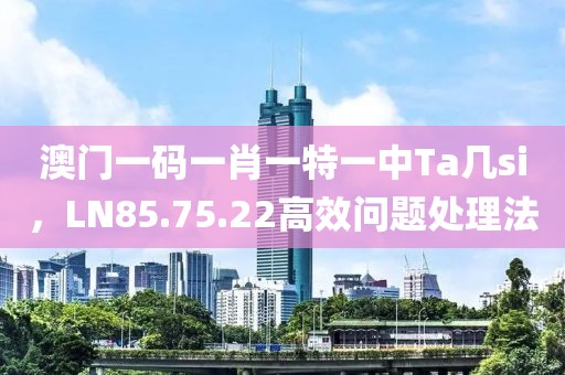 澳門一碼一肖一特一中Ta幾si，LN85.75.22高效問題處理法