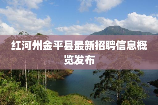 紅河州金平縣最新招聘信息概覽發(fā)布