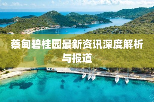 蔡甸碧桂園最新資訊深度解析與報(bào)道