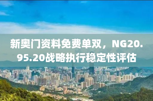 新奧門資料免費單雙，NG20.95.20戰(zhàn)略執(zhí)行穩(wěn)定性評估