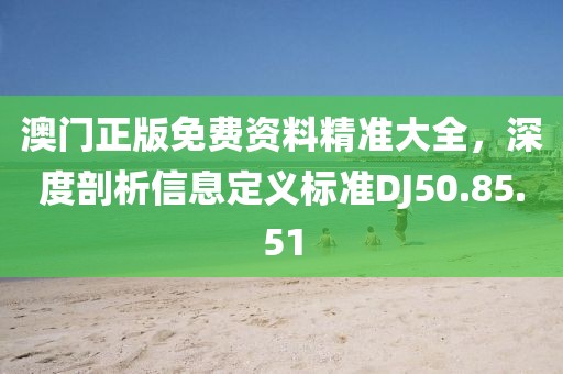 澳門正版免費(fèi)資料精準(zhǔn)大全，深度剖析信息定義標(biāo)準(zhǔn)DJ50.85.51