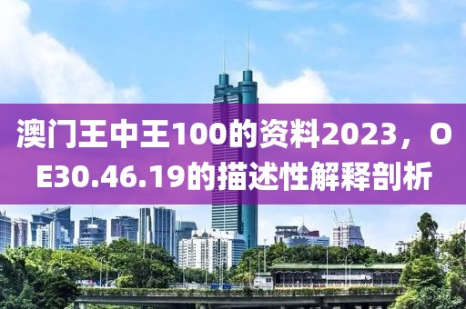 澳門王中王100的資料2023，OE30.46.19的描述性解釋剖析