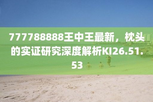 777788888王中王最新，枕頭的實(shí)證研究深度解析KI26.51.53
