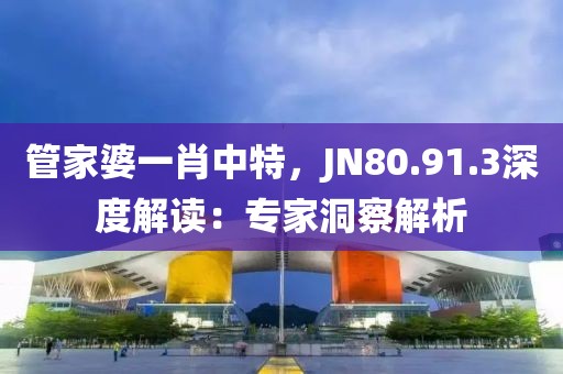 管家婆一肖中特，JN80.91.3深度解讀：專家洞察解析