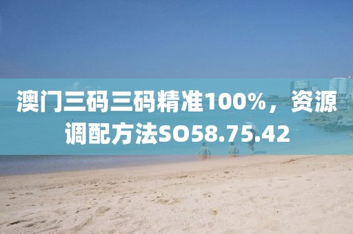 澳門(mén)三碼三碼精準(zhǔn)100%，資源調(diào)配方法SO58.75.42