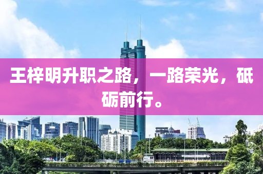 王梓明升職之路，一路榮光，砥礪前行。