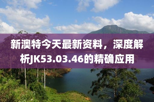 新澳特今天最新資料，深度解析JK53.03.46的精確應用