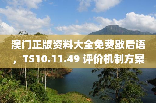 澳門正版資料大全免費歇后語，TS10.11.49 評價機制方案