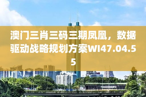 澳門三肖三碼三期鳳凰，數(shù)據(jù)驅(qū)動(dòng)戰(zhàn)略規(guī)劃方案WI47.04.55