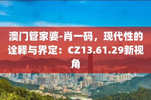 澳門管家婆-肖一碼，現(xiàn)代性的詮釋與界定：CZ13.61.29新視角