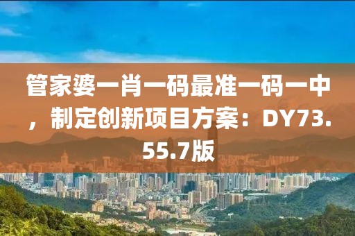 管家婆一肖一碼最準(zhǔn)一碼一中，制定創(chuàng)新項(xiàng)目方案：DY73.55.7版