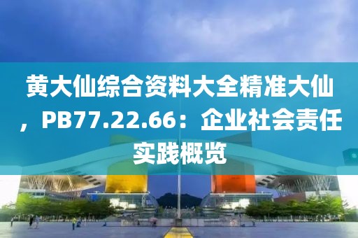 黃大仙綜合資料大全精準大仙，PB77.22.66：企業(yè)社會責任實踐概覽