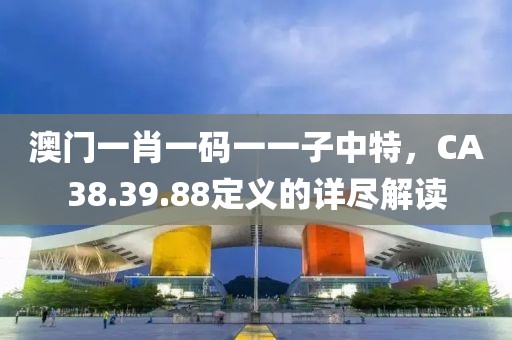 澳門一肖一碼一一子中特，CA38.39.88定義的詳盡解讀