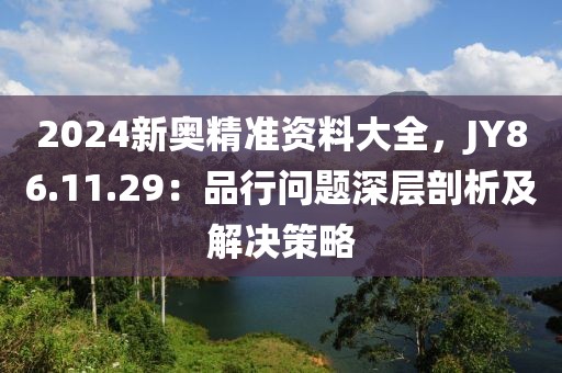 2024新奧精準資料大全，JY86.11.29：品行問題深層剖析及解決策略