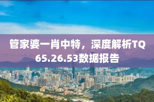 管家婆一肖中特，深度解析TQ65.26.53數(shù)據(jù)報告