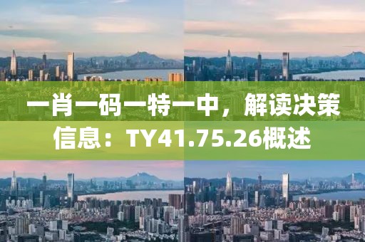 一肖一碼一特一中，解讀決策信息：TY41.75.26概述