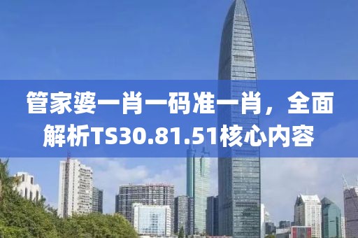 管家婆一肖一碼準一肖，全面解析TS30.81.51核心內容