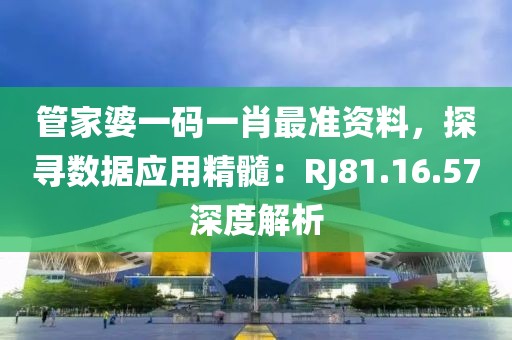 管家婆一碼一肖最準(zhǔn)資料，探尋數(shù)據(jù)應(yīng)用精髓：RJ81.16.57深度解析
