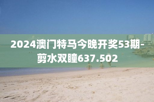 2024澳門特馬今晚開獎(jiǎng)53期-剪水雙瞳637.502
