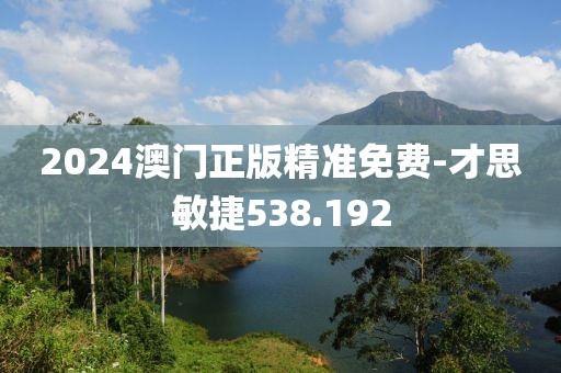 2024澳門正版精準免費-才思敏捷538.192