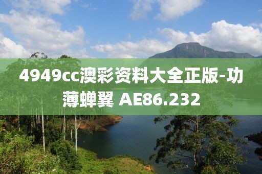 4949cc澳彩資料大全正版-功薄蟬翼 AE86.232